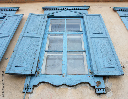 traditional russian window with shutter