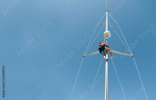 man in a mast