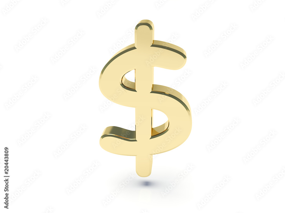 Golden dollar $ sign Golden dollar $ sign