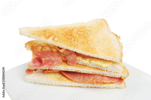 Toasted bacon sandwich