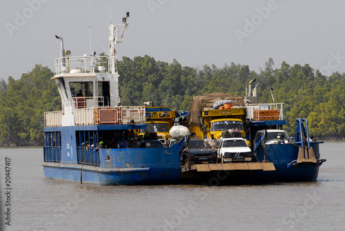 The ferry crosses Gambia river