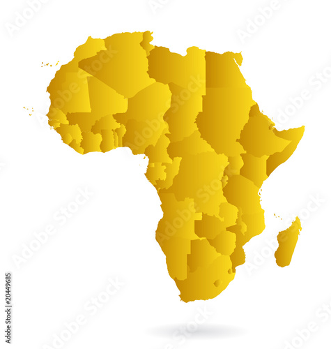 africa continental map with borders