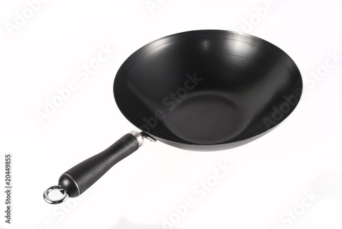 Black wok pan