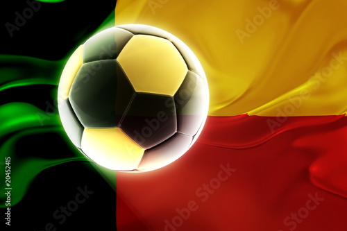 Flag of Benin wavy soccer