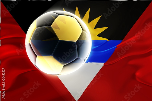 Flag of Antigua wavy soccer