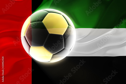 United Arab Emirates flag wavy soccer