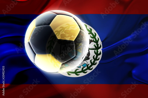 Flag of Belize wavy soccer