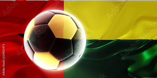 Flag of Guinea Bissau wavy soccer