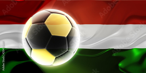 Flag of Hungary wavy soccer