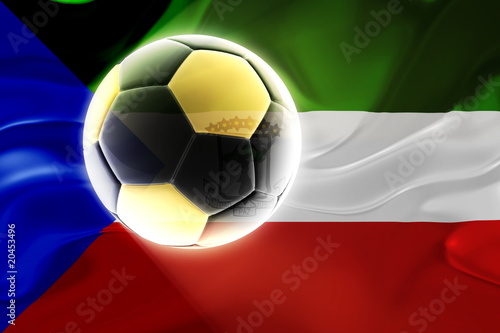 Flag of Equatorial Guinea wavy soccer