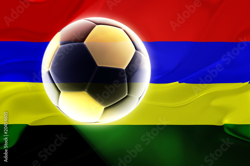 Flag of Mauritius wavy soccer