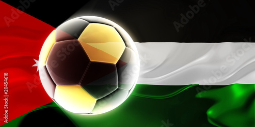 Flag of Jordan wavy soccer