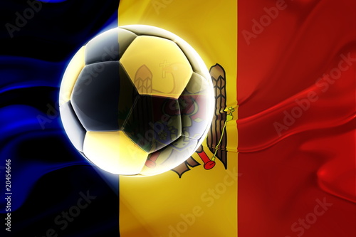 Flag of Moldova wavy soccer