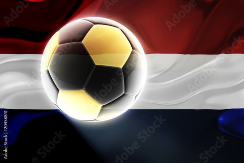 Flag of Netherlands wavy soccer