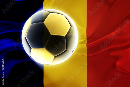 Flag of Romania wavy soccer