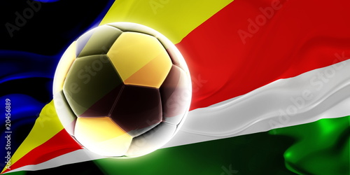 Flag of Seychelles wavy soccer