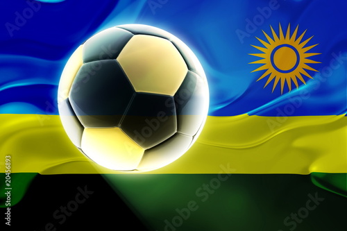 Flag of Rwanda wavy soccer