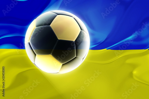 Flag of Ukraine wavy soccer