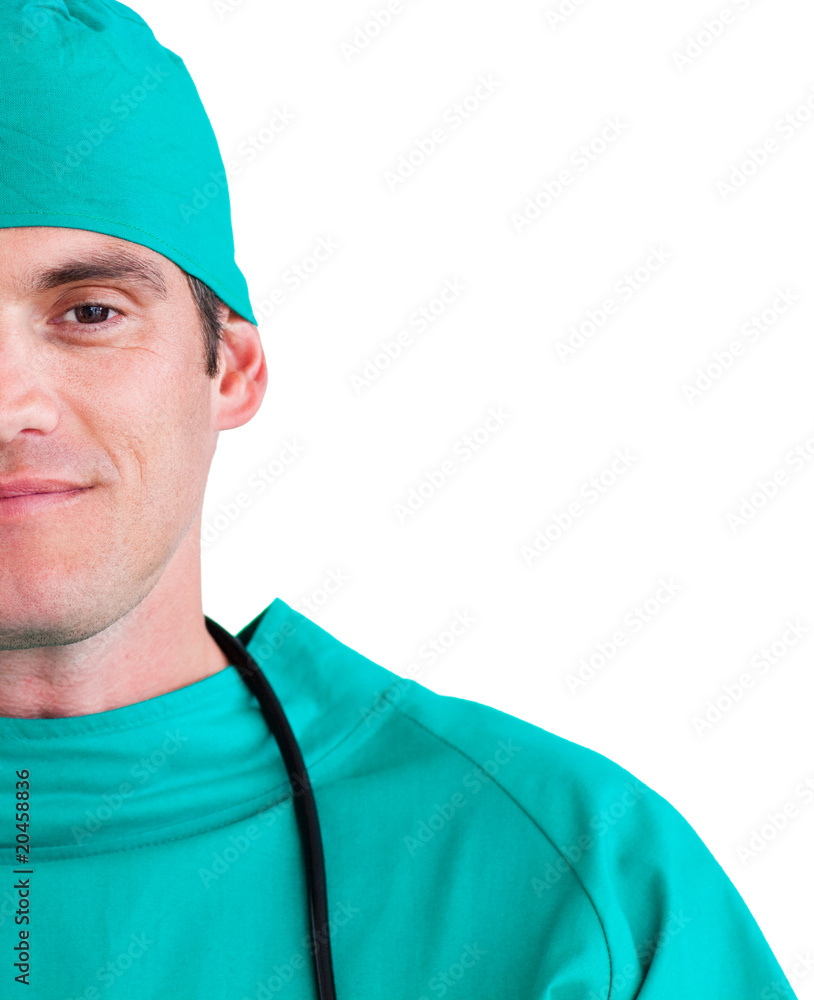 Close-up of an assertive surgeon Close-up of an assertive surgeon