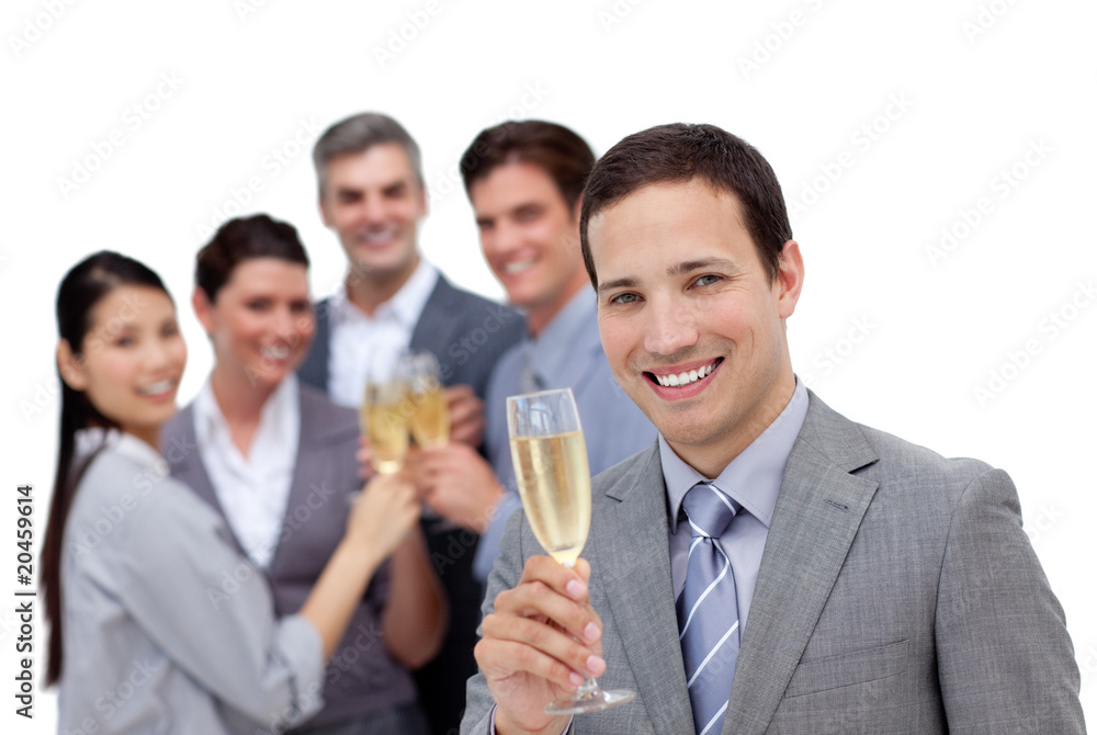 Successful business team toasting with Champagne Successful business team toasting with Champagne