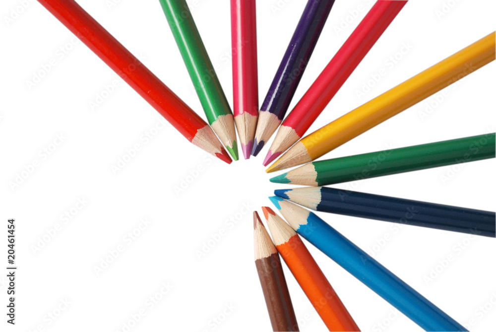 Color pencils on white background Color pencils on white background
