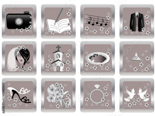 vector wedding icons