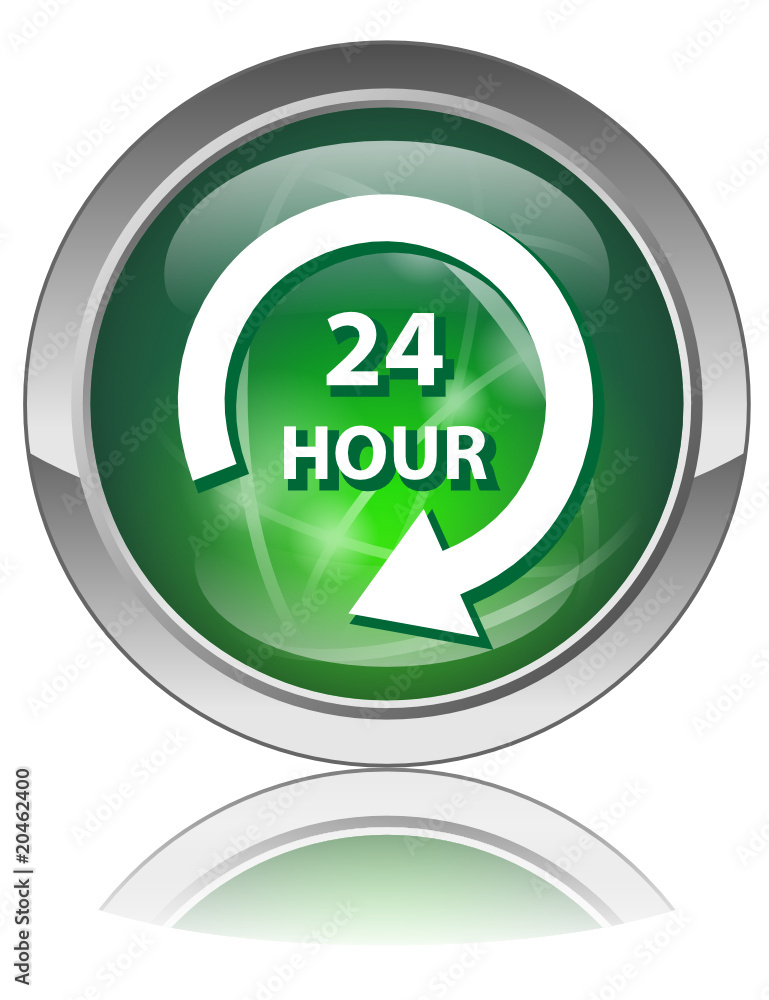24 HOUR Button (Service 7 Days Opening Hours Shop Store Office) 24 HOUR Button (Service 7 Days Opening Hours Shop Store Office)