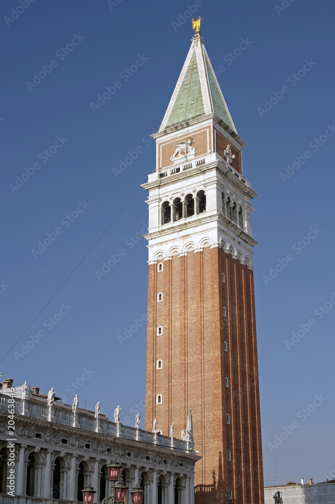 The bell tower of Basilica of St Mark in Venice, Italy