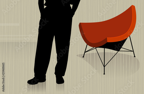 Man Standing with Chair