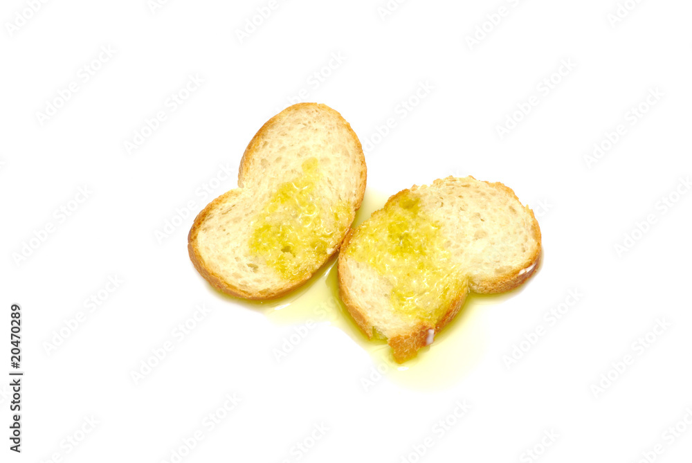 Fette di pane e olio di oliva