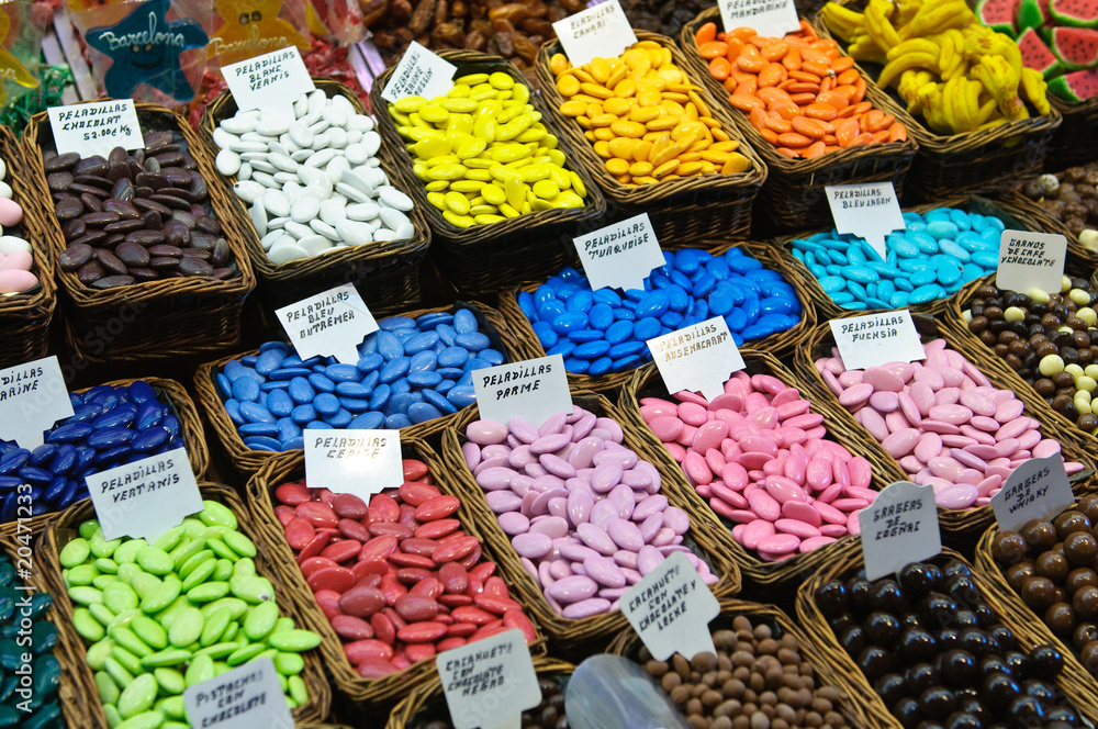 sweets at the boqueria market in Barcelona
