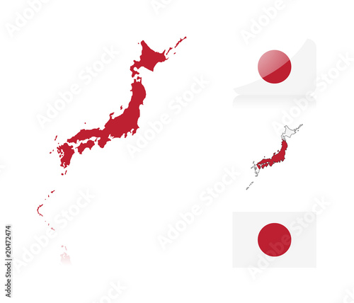 Japanese map and flags