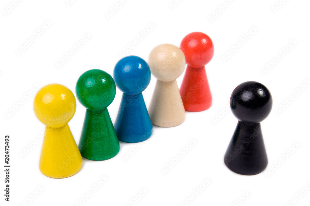 Game tokens representing a team with one leader Game tokens representing a team with one leader