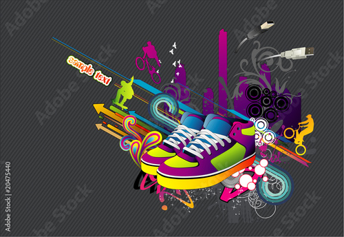 zapatos tenis en vector