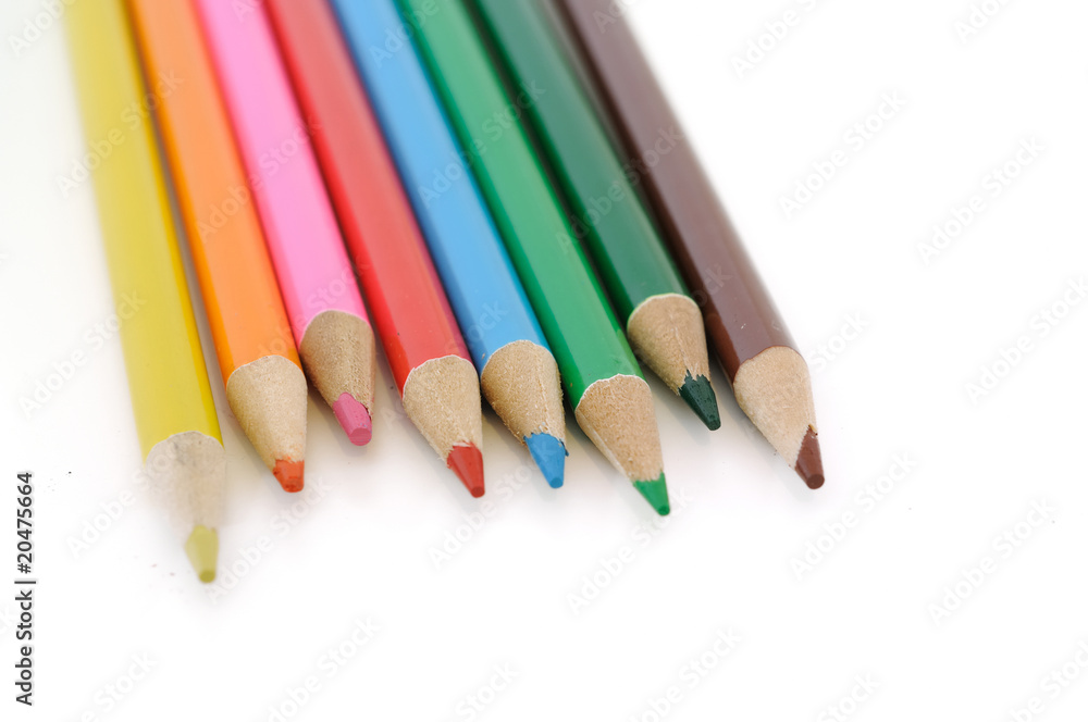 color pencils isolated on white background color pencils isolated on white background