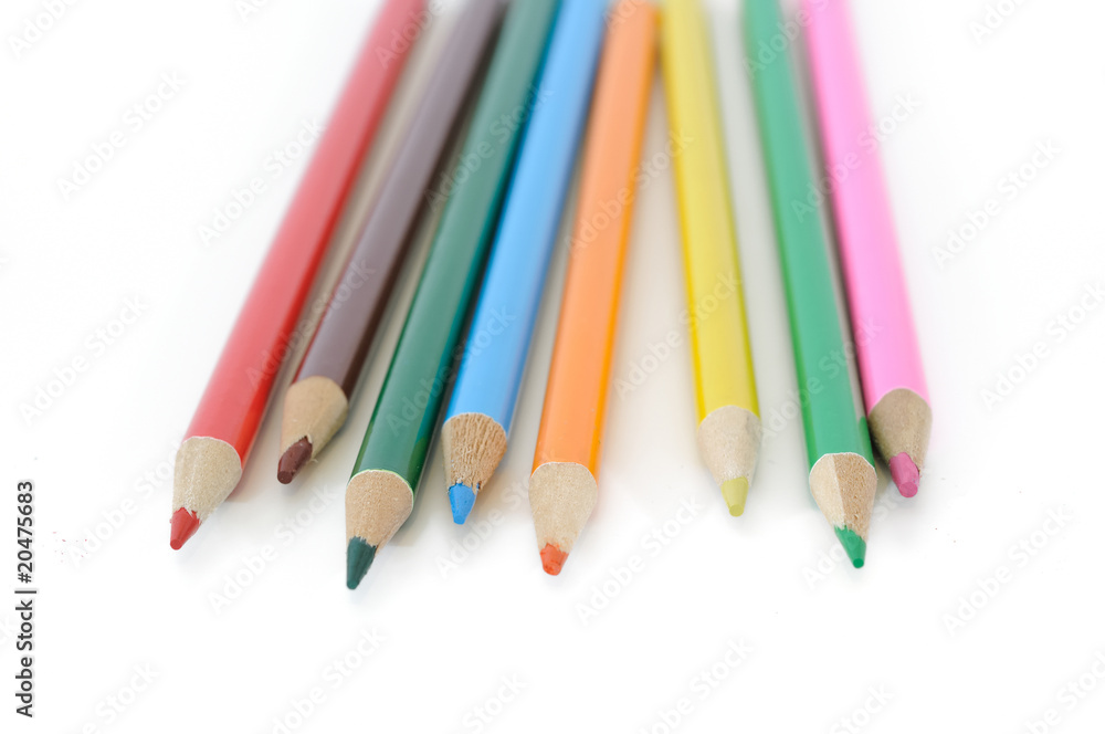 color pencils isolated on white background color pencils isolated on white background