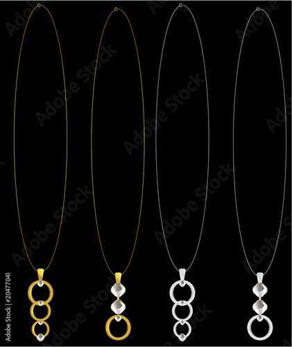 Gold and silver necklaces