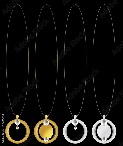 Gold and silver necklaces