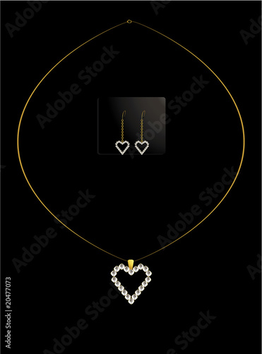 Elegant heart necklace set 1