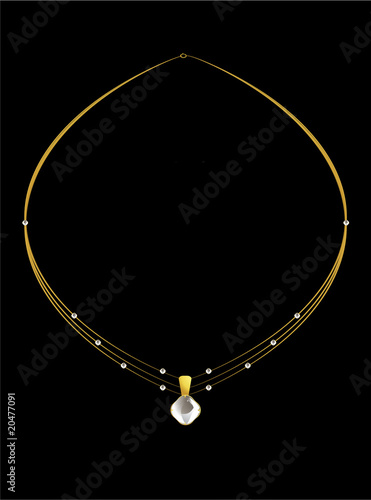 Elegant gold diamond necklace