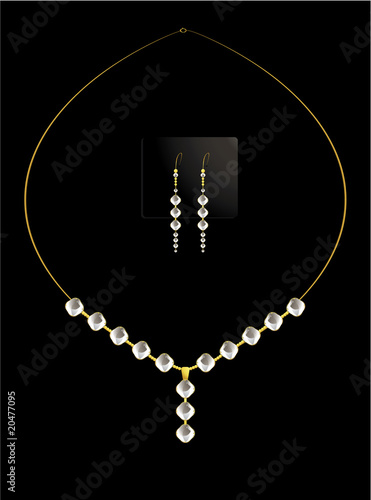 Elegant diamond necklace set