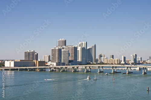 Bridge and Boats in Biscayne Bay