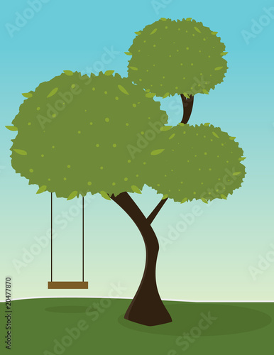 Tree with swing