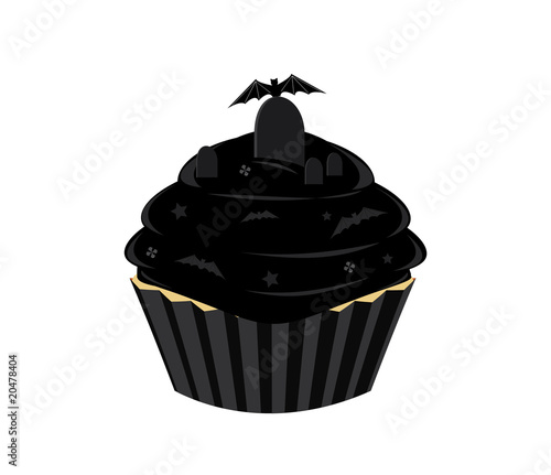 Black Halloween cupcake