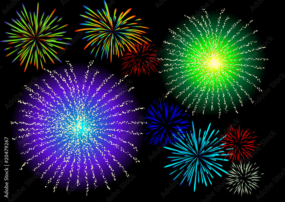 Fototapeta premium Abstract vector illustration of fireworks
