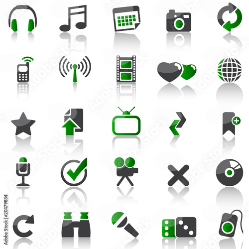 green icon set 3 - entertainment