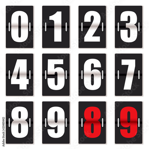 number clock counter black