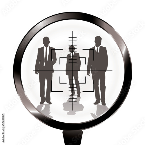 business men rifle target