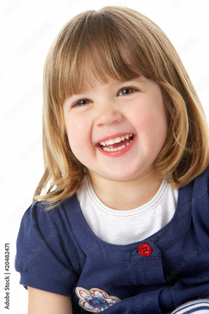Studio Portrait Of Laughing Young Girl Studio Portrait Of Laughing Young Girl