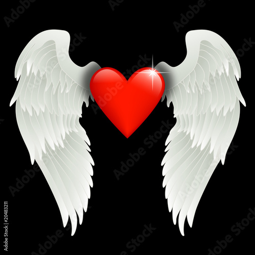 heart with angel wings